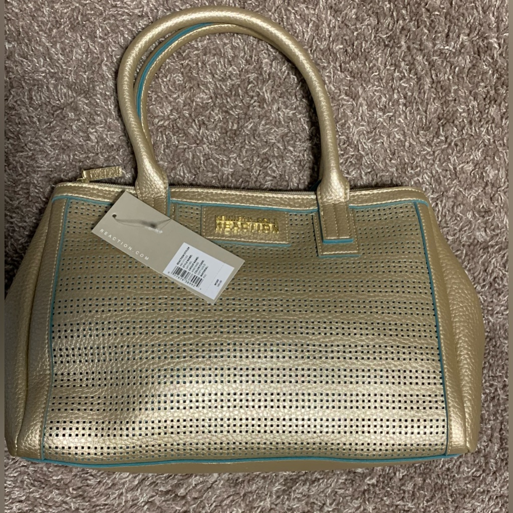 Kenneth Cole Reaction Satchel Gold Nwt $89